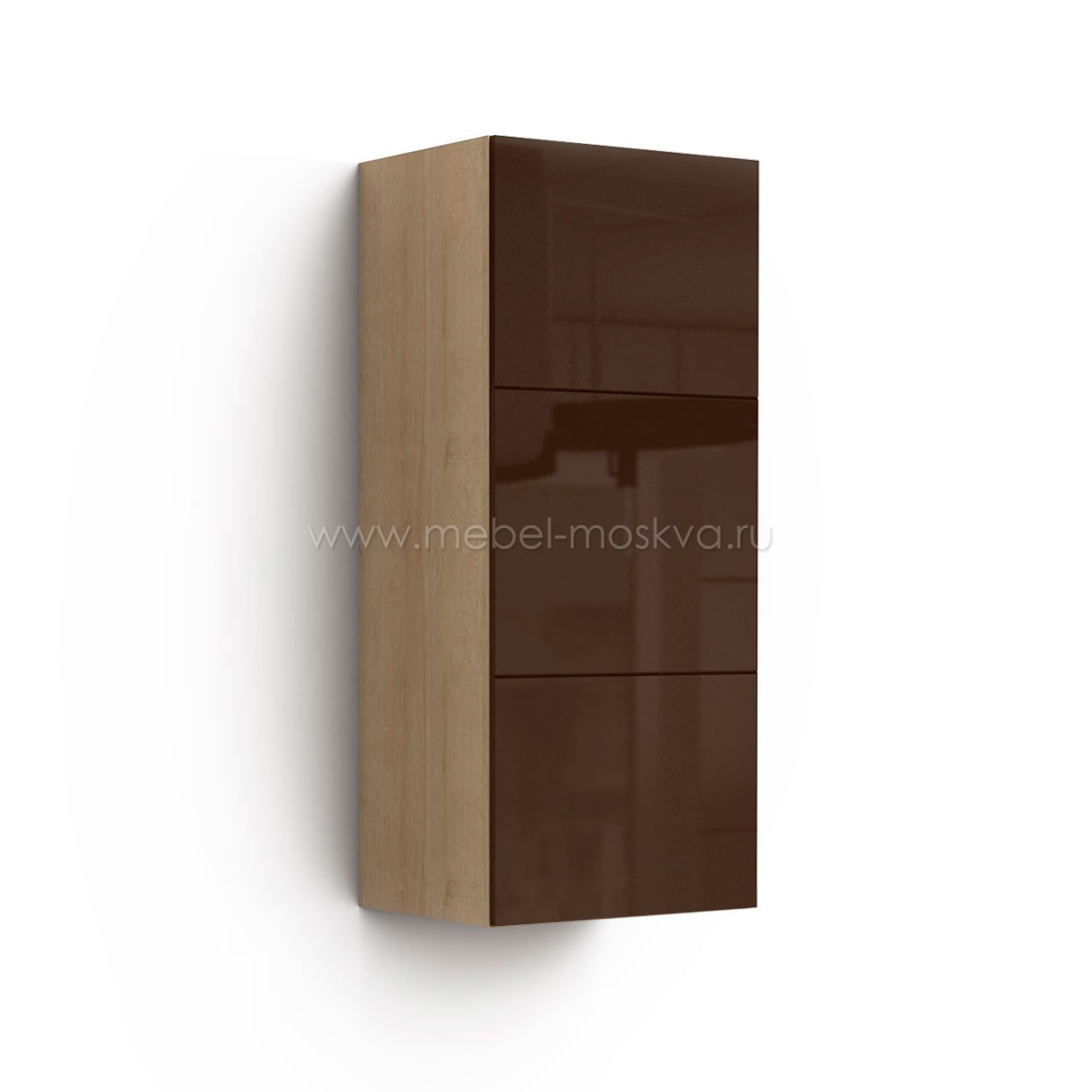 Навесной шкаф Solo Quadro (ривьера/коричневый глянец) 