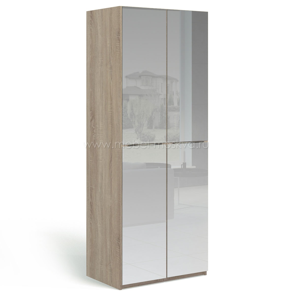 Шкаф для одежды Solo с зеркалами (дуб сонома) 
