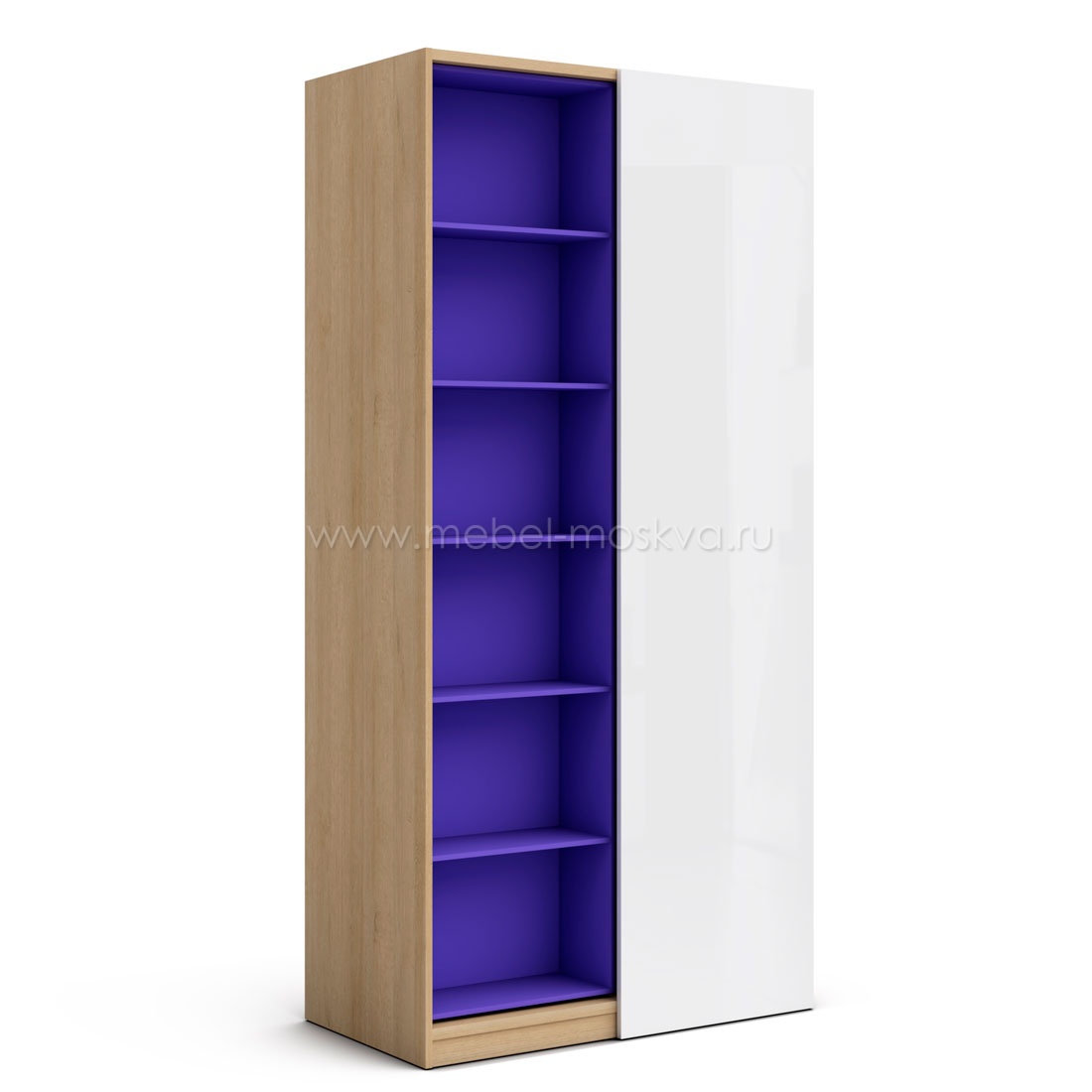 Шкаф со сдвижным стеллажом Магнолия (дуб Ривьера/фиолетовый) 
