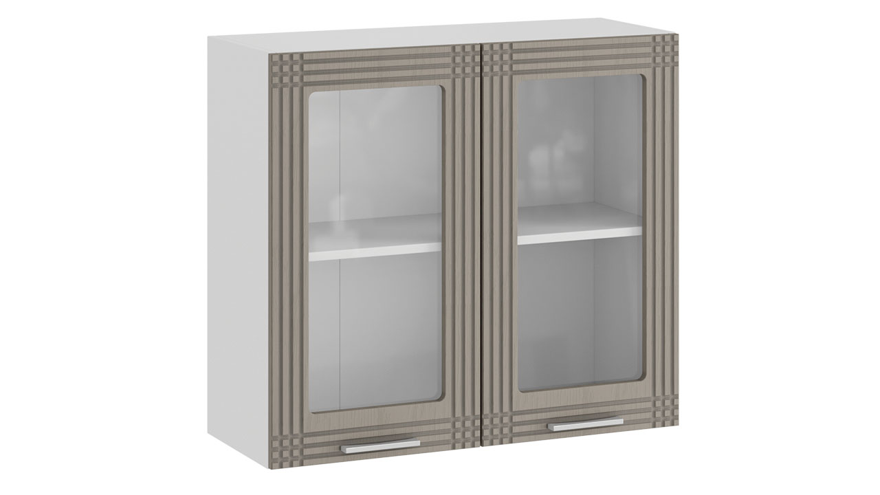 Шкаф навесной c двумя дверями со стеклом «Ольга»