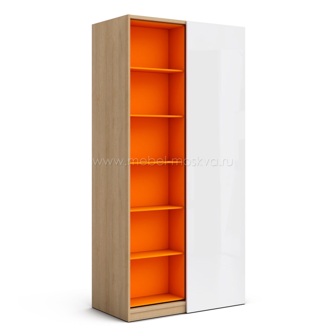 Шкаф со сдвижным стеллажом Магнолия (дуб Ривьера/оранжевый) 