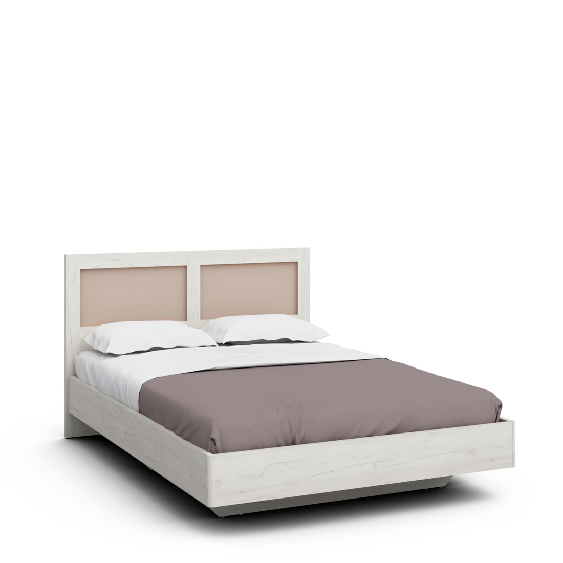 Двуспальная кровать Napoli-3 (Крафт белый/мокко матовый)