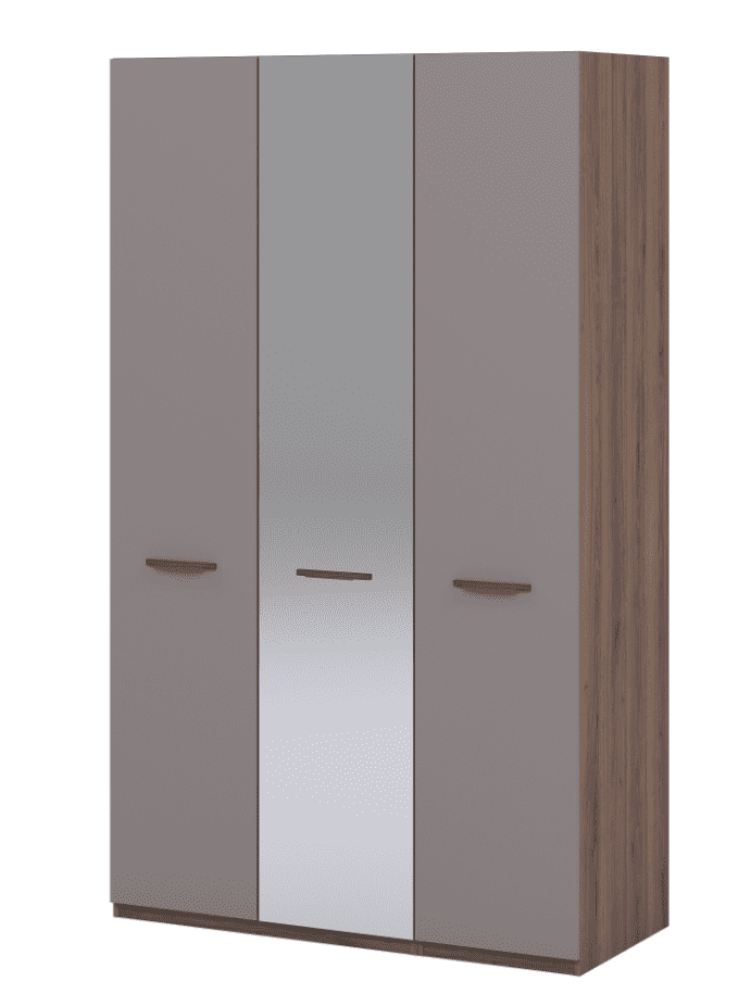 Шкаф платяной MANNGROUP Discreto, 3-х дверный с зеркалом 1350х580х2280