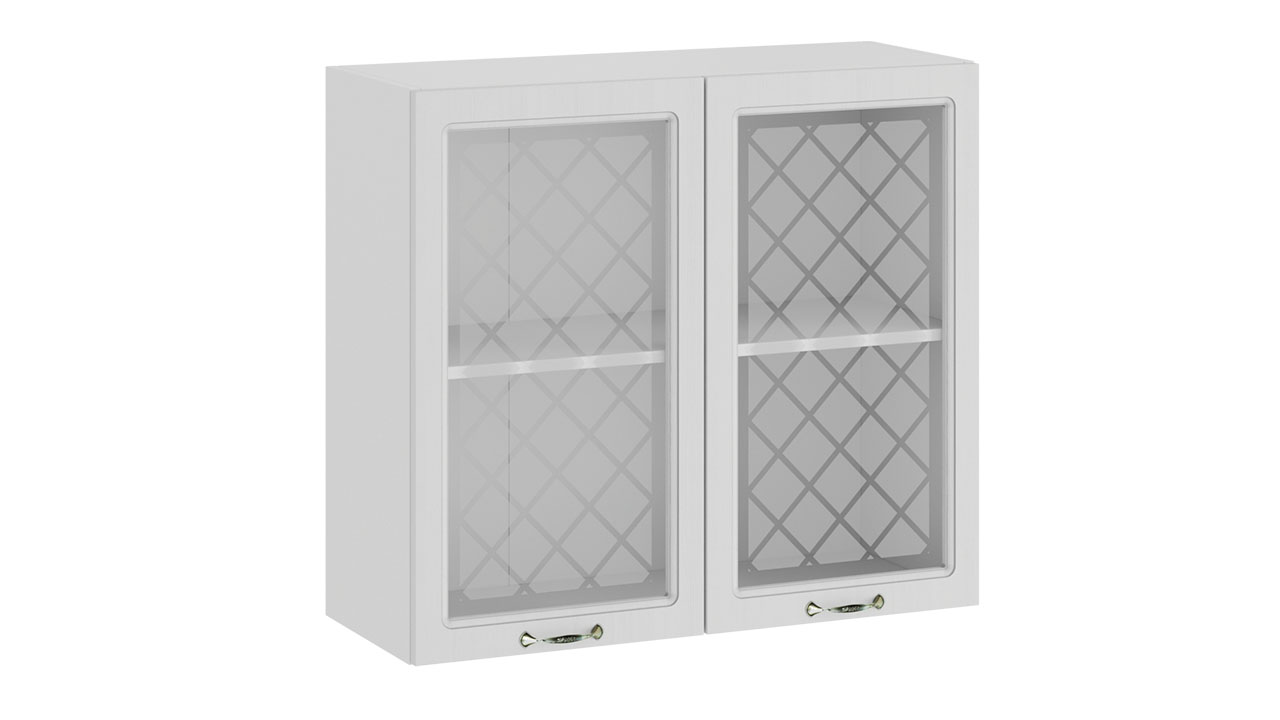 Шкаф навесной c двумя дверями со стеклом «Бьянка»