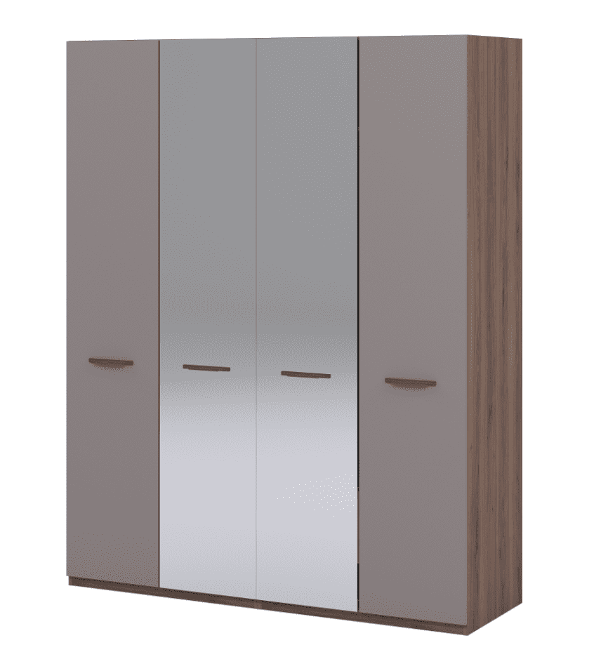 Шкаф платяной MANNGROUP Discreto, 4-х дверный (2+2) с зеркалами 1800х580х2280