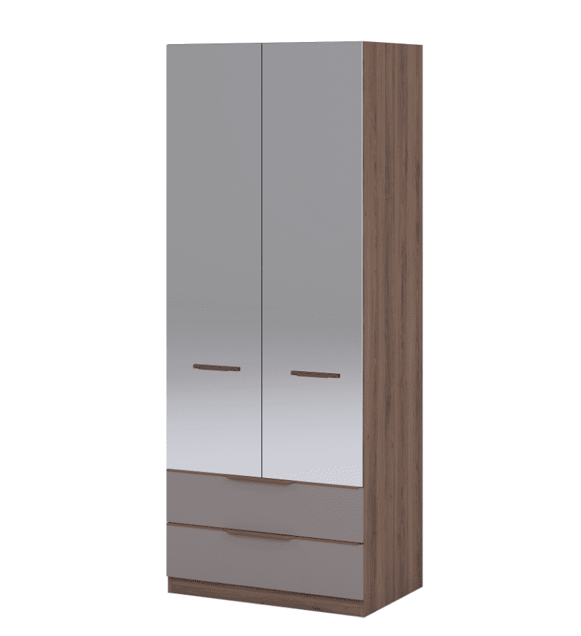Шкаф платяной MANNGROUP Discreto, 2-х дверный с ящиками/ зеркало 900х580х2280